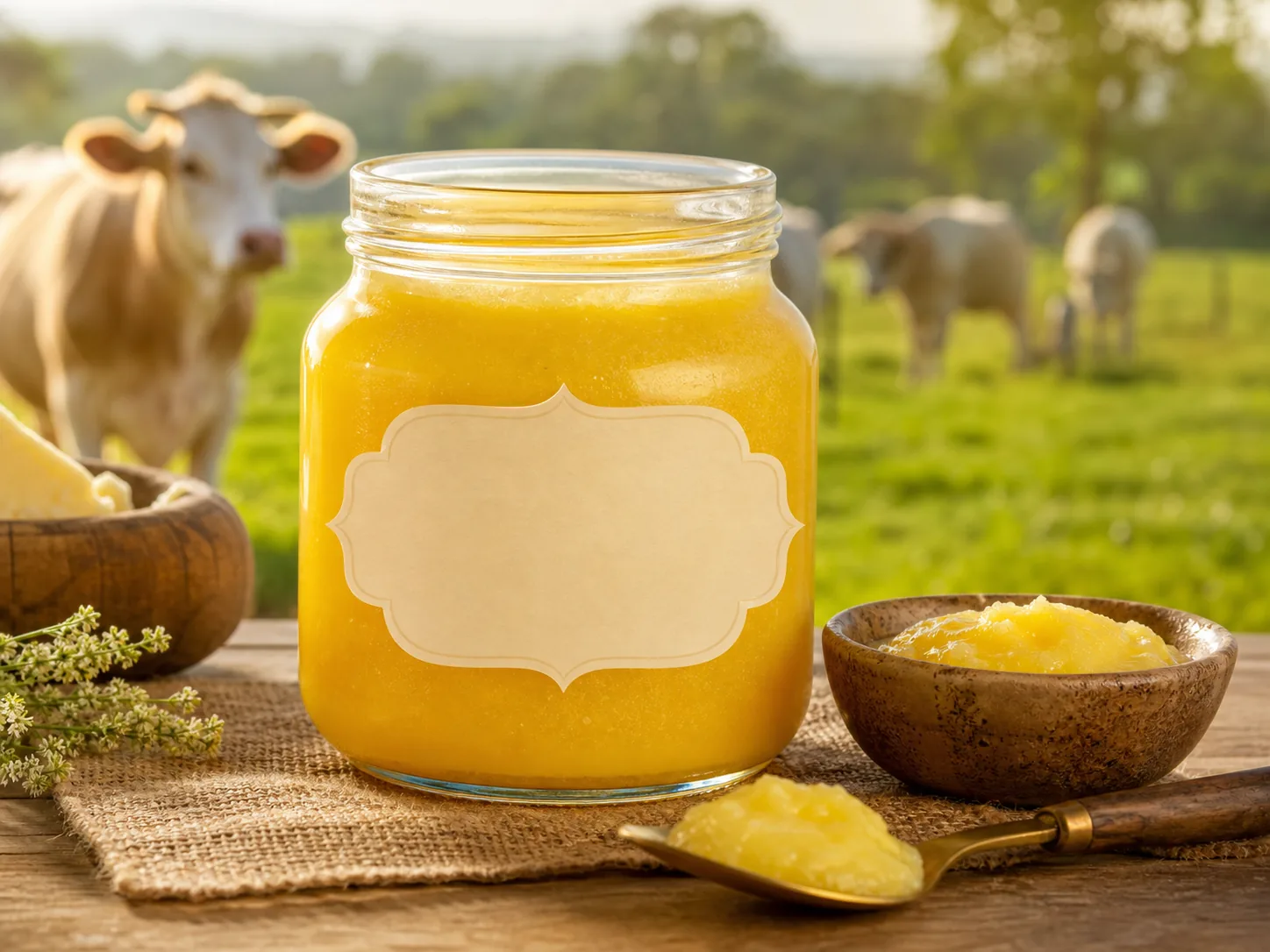 A2 cow ghee jar sample