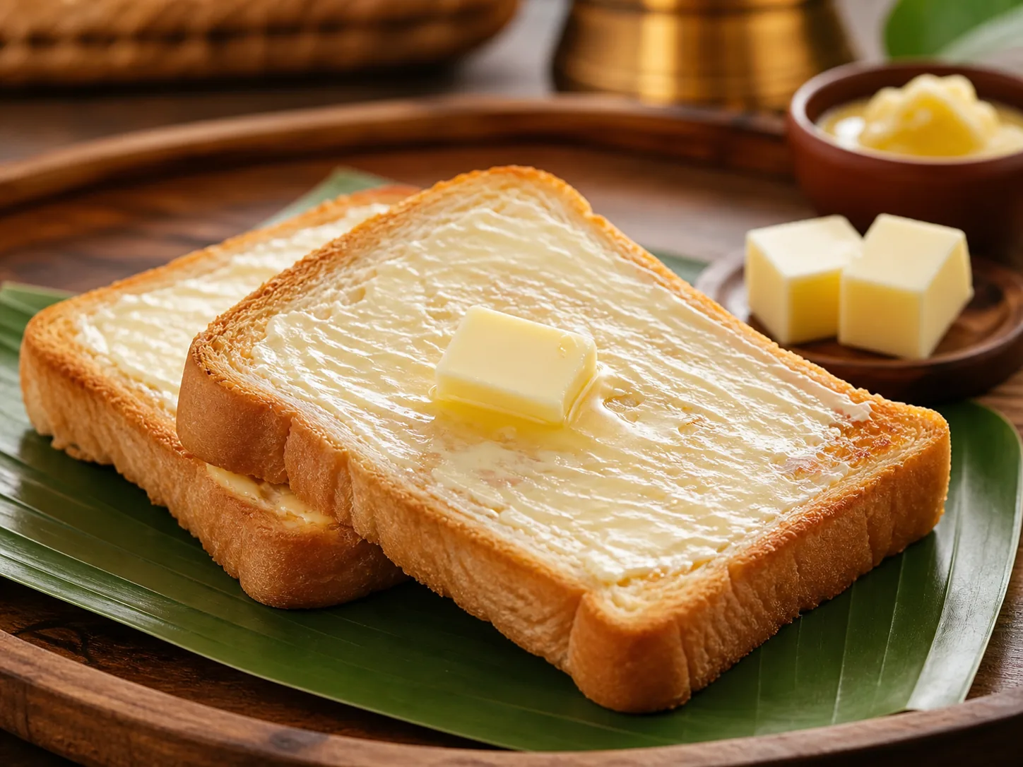 Bread makhan slices